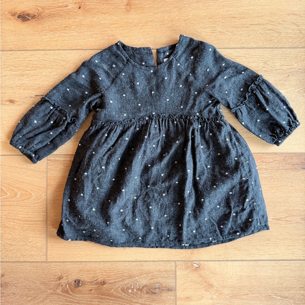 Zara charcoal/navy-ish polka dot toddler Dress